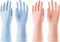 COOLJOB 2 Pairs Rubber Gloves for Dishwashing Cleaning, Cotton Lined Household Gloves, Waterproof Gloves for Kitchen Bathroom, Orange & Blue, Medi...