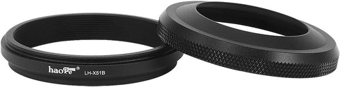 Haoge LH-X51B 2in1 All Metal Ultra-Thin Lens Hood with Adapter Ring Set for Fuji X100VI Fujifilm FinePix X100V Camera Accessories Black...