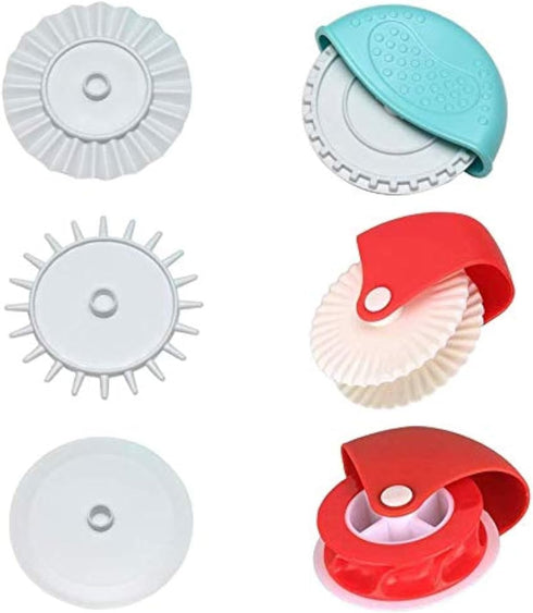 6 Pcs Pastry Wheel Decorator Cutter, Cookie Cutter Wheel Pizza Baking Beads Pie Crust Cutters, DIY Baking Cooking Tool...