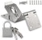 4 Inch Door lock Latch Padlock Hasp Set, 90 Degree Latch Lock with Screws and Padlock Stainless Steel Safety Right Angle Padlock Hasp Locking Latc...