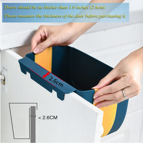 Hanging Folding Mini Trash Can for Kitchen Cabinet Door, Small Collapsible Garbage Bin Under Sink,Wall Mounted Waste Bin- Container Cabinet/Bedroo...