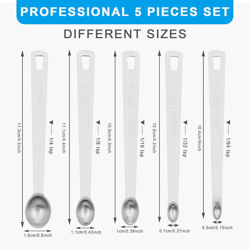 Mini Measuring Spoon Set, Heavy Duty Stainless Steel Measuring Spoons for Cooking Baking, Tablespoon Teaspoon for Dry or Liquid Ingredients, Fits ...
