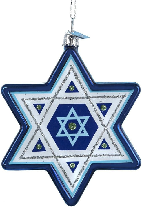 Kurt Adler Noble Gems Star of David Hanukkah Ornament, 3.25-Inch...