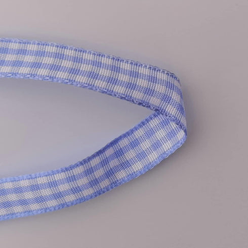 Light Blue Gingham Plaid Checked Ribbon 25 Yard Each Roll 100% Polyester (3/8", Lt.Blue)...