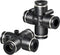 TAILONZ PNEUMATIC 4 Way 1/4 Inch OD Straight Push Fittings Plastic Quick Release Connectors Air Line Fittings PZA-1/4 (Pack of 5)...