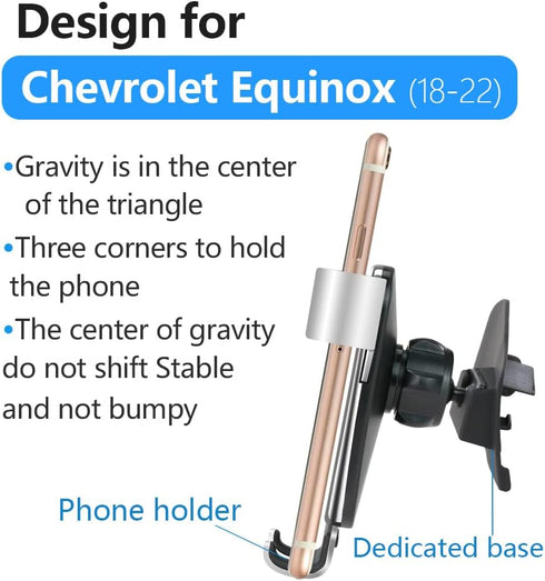 LUNQIN Car Phone Holder for Chevrolet Equinox 2018 2019 2020 2021 2022 2023 2024 Chevy Auto Interior Accessories Best Cell Phones Mount Cellphone ...