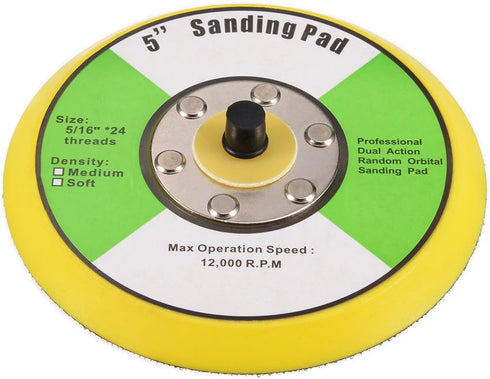 uxcell 5" Hook and Loop Backing Pad Sanding Polishing Backer Plate with 5/16"x24 Thread for Random Orbit Sander Polisher Buffer...