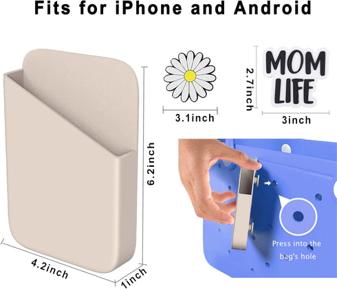 Silicone Phone Holder for Bogg Bag, Momlife Bag Charms Compatible with All Bogg Bags, Find Your Phone in a Secone with Phone Holder for Bogg Bag...