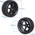 Hobbypark Front and Rear Tires & Wheels Set 12mm Hex Hubs Foam Inserts for Redcat HPI Exceed RC 1/10 Off Road Buggy Tyre (4-Pack)...