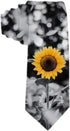 Men's Classic Woven Business Tie Silk Necktie Beautiful Yellow Sunflower Ties...