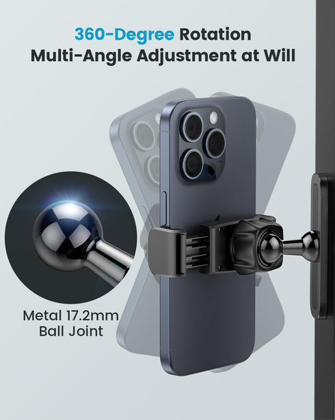 APPS2Car Gym Magnetic Phone Holder, 360 Adjustable, Compatible with 4.7-6.5" Smartphones, Alloy Base and Joint, Black......
