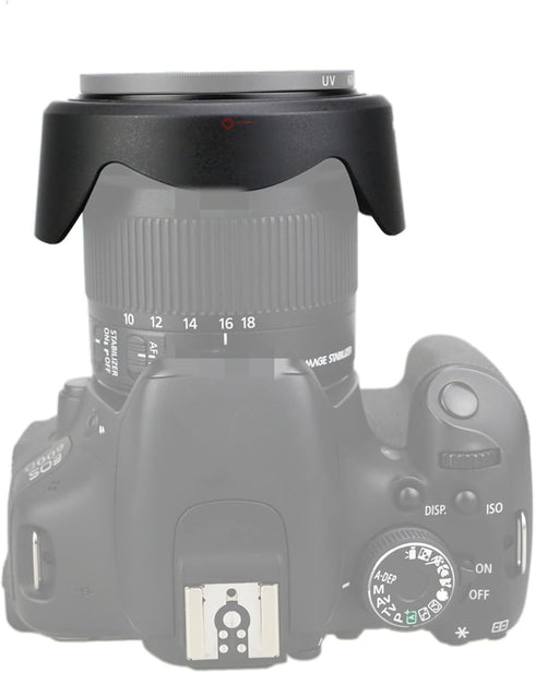 JJC Reversible Lens Hood Shade Protector for Canon EF-S 10-18mm f/4.5-5.6 is STM Lens on Camera Rebel T7i T8i T7 T6S T6i T5i T5 SL3 SL2 EOS 90D 80...