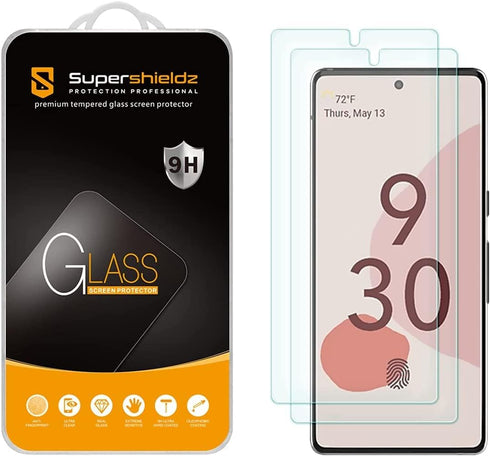 Supershieldz (2 Pack) Designed for Google Pixel 6 Tempered Glass Screen Protector, 0.26mm, Anti Scratch, Bubble Free......