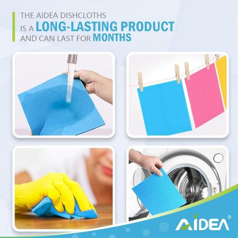 AIDEA Swedish Dish Cloth, 10PK, Swedish Dishcloths for Kitchen, Reusable Paper Towels Washable, Sponge Cloths Kitchen, Absorbent Dish Rags, Dish T...
