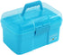 Kinsorcai 11'' Plastic Storage Box with Removable Tray, Multipurpose Organizer and Storage Case for Art Craft and Cosmetic (Blue)...
