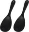 2 Pcs Rice Spoon Paddle Silicone Black Rice Spoon Rice Cooker Spoon Non Stick Heat Resistant Kitchen Works for Rice Mashed Potato Salads...