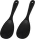 2 Pcs Rice Spoon Paddle Silicone Black Rice Spoon Rice Cooker Spoon Non Stick Heat Resistant Kitchen Works for Rice Mashed Potato Salads...