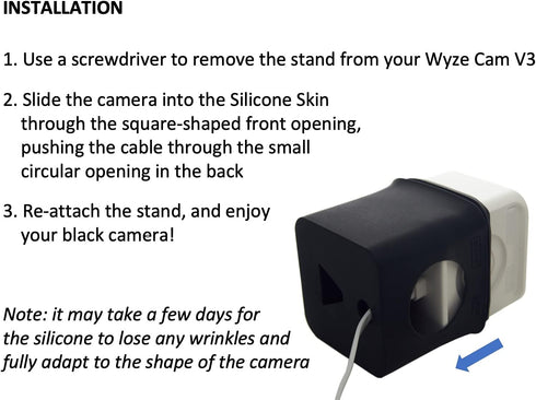 Full-Wrap Silicone Skin for Wyze Cam v3 and Wyze Cam v3 Pro – Protect Every Side of Your Camera with This Premium Silicone Cover (Does NOT Fit Wyz...