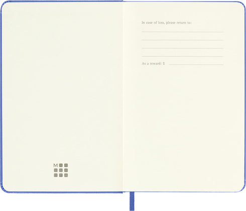 Moleskine Classic Notebook, Hard Cover, Pocket (3.5" x 5.5") Plain/Blank, Hydrangea Blue, 192 Pages...