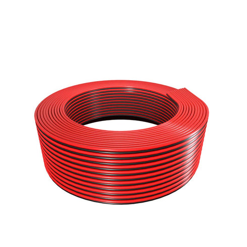 BTF-LIGHTING 32.8ft/10m 2 Pin 20AWG LED Strip Light Ribbon Electrical Extension Cable Wire Red Black Stand Connection 2 Conductor Wire Line Cord f...