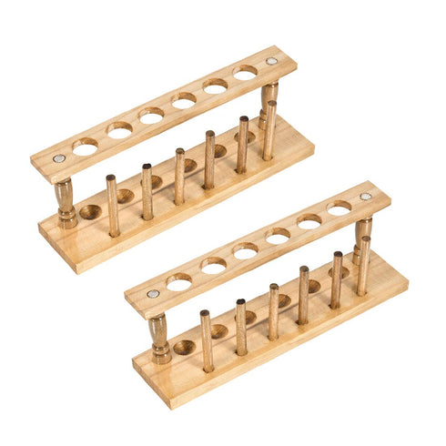 uxcell Wooden Test Tube Holder Rack 6 Wells 6 Pins for 16-20mm Centrifuge Tubes 2Pcs...