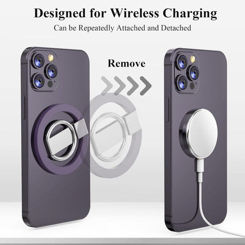 Magnetic Phone Grip, Magnetic Phone Ring Holder for iPhone 14 13 12 MagSafe Accessories 360° Adjustable Kickstand Only for iPhone 14/13/12 Pro Max...