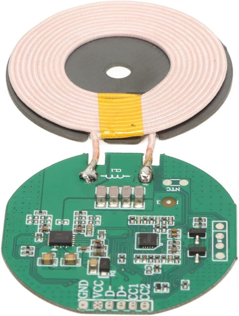 Wireless Charging Receiver Module, 15W Wireless Charging Circuit Board Coil Charger, PCBA Circuit Board with Coil for DIY, Overvoltage, Overcurren...