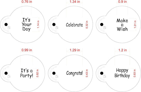 Designer Stencils It's a Party Cookie Stencil Set, (HAPPY BIRTHDAY - CONGRATS - IT'S A PARTY - MAKE A WISH - CELEBRATE), Beige/semi-transparent...