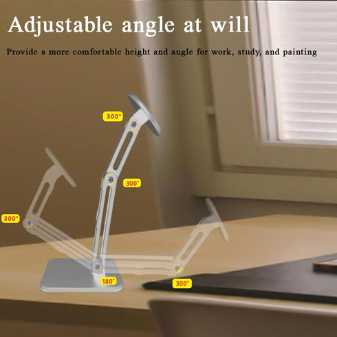 Magnetic Phone Stand for Desk, Heightened Adjustable Foldable, Compatible with iPhone 15/14/ 13/12 All Series/Mag-Safe Case (Silver)......