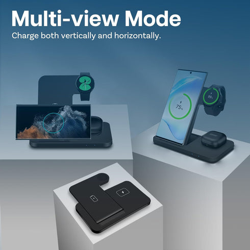 MMOBIEL Wireless Charging Station for Samsung – 3 in 1 Wireless Charger Stand for MagSafe Samsung Galaxy S24 / S23 / S22 Series, Galaxy Watch 6/5 ...