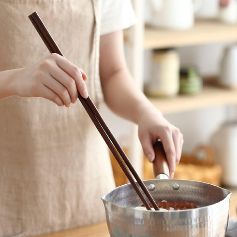 6-Pairs 16.5-Inch Wooden Cooking Chopsticks Set - Long Reusable Chopsticks for Wok Cooking, Noodle Frying, and Asian Deep-Frying - Ideal for Kitch...