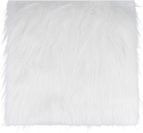 4pcs Faux Fur Shaggy Fluffy Faux Fur Fabric for DIY Craft Costume Seat Cushion Pad 10x10inch (White)...