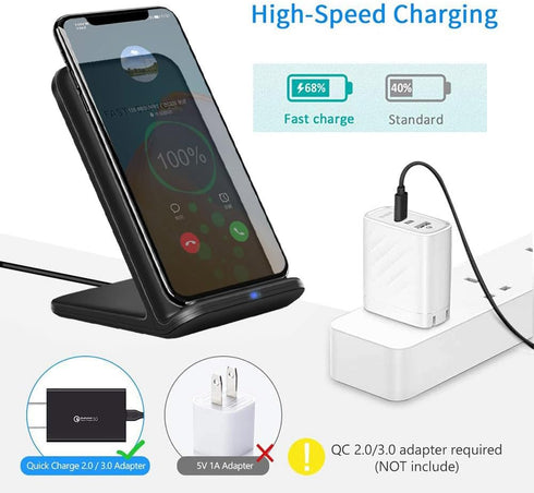 Wireless Charger, 20W Max Fast Charging Stand for Samsung Galaxy S24 S24+ S24 Ultra S23 S22 S21 S20 S10 S9 S8 Note20, Charging Station for Google ...