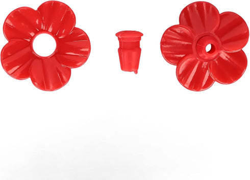 30 Pieces Hummingbird Feeder Replacement Flowers, Bird Feeder Replacement Parts, for Outdoors Hummingbird Feeder Hanging Feeder(Red)...