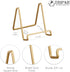 TRIPAR 3-Inch Metal Gold Painted Square Book Holder/Stand, Wire Mini Easel, Small Photo Stands for Table, Display for Picture Frames, Plaques & Pl...