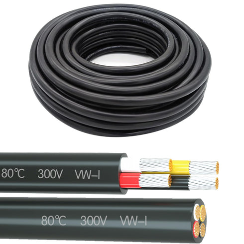 22 Gauge 4 Conductor Tinned Copper Electrical Wire Stranded PVC Audio Power Cable Speaker Wire (Red & Black & Yellow & White) 22AWG-4C-25FT...