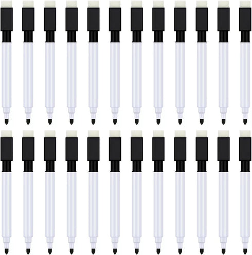 Magnetic Dry Erase Markers 24 Pack Whiteboard Erase Markers with Erasers Cap for Whiteboard, Dry-Erase Boards, School, Office and Home, Black...