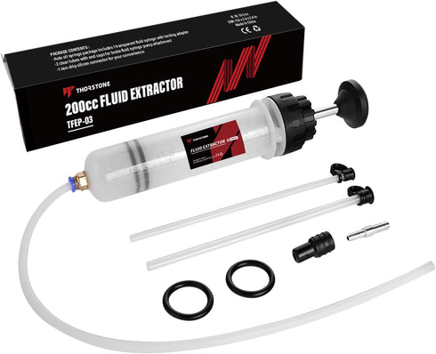 Thorstone Automotive Fluid Extractor Pump with long rubber hose, Oil Change Syringe with Hose, Manual Fuel Suction & Filler, Fluid Oil Change Evac...