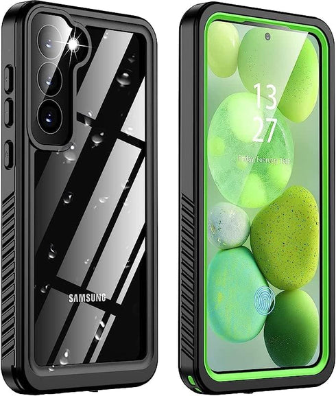 for Samsung Galaxy S23 Case,with Screen Protector,Waterproof Galaxy S23 Protective Case for Men Women,S23 Phone Case Heavy Duty Shock Proof,Green...