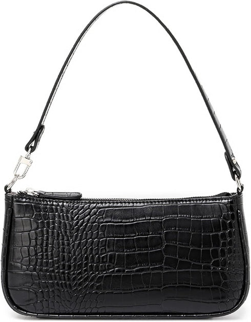Retro Classic Crocodile Pattern Clutch Shoulder Tote HandBag with Zipper Closure Small Purse for Women...