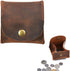 Rustic Leather Moon Pocket Coin Case Genuine Leather Squeeze Coin Purse Pouch Change Holder Tray Purse Wallet for Men & Women - Brown...
