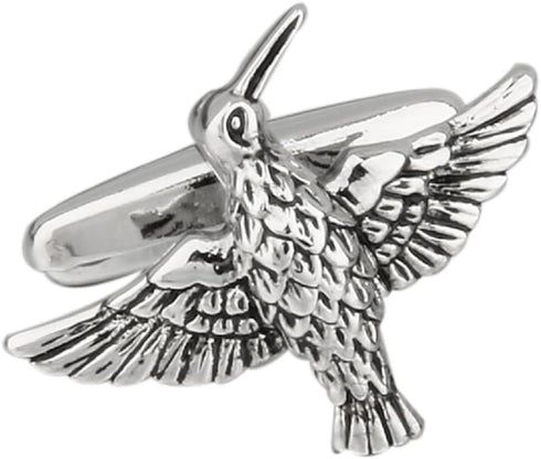 Hummingbird Bird Flying Pair Cufflinks in a Presentation Gift Box & Polishing Cloth...