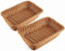 2pcs 11.8"Rectangle Imitation Rattan bread basket, woven tabletop and vegetable serving basket, restaurant service, brown...