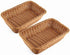 2pcs 11.8"Rectangle Imitation Rattan bread basket, woven tabletop and vegetable serving basket, restaurant service, brown...