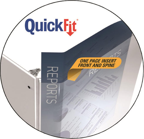 QuickFit View Binder, 3-Ring Binder, Angle D Ring, 1.5 Inch, Black...