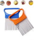 2Pcs Onion Holder Slicer, Stainless Steel Tomato Lemon Potato Vegetable Holder Slicer Cutter Tool for Kitchen Worker Slicing...