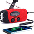 FM/AM/NOAA Weather Radio Hand Crank Self Powered Solar Portable Mini Emergency Survival Radios with 3 LED Super Bright Flashlight 2000mah Battery ...