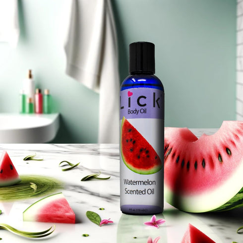 LICK Watermelon Scented Body Oil - Vitamin E Infused, Moisturizing and Hydrating After Shower Body Oil, Antioxidant Protection, Soothing Aromather...