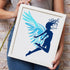 FINGERINSPIRE Woman with Wings Flying Painting Stencil 11.8x11.8 inch Woman with Wings Painting Template Flying Angel Stencil Character Theme Craf...