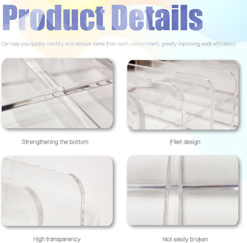 Acrylic Mail Holder,2 Pcs Acrylic Letter Organizer,7 Compartments Mail Organizer,7 * 5 * 1.57" Envelope Holder,Transparent Countertop Mail Holder,...